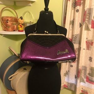 Sourpuss spiderweb glitter purse